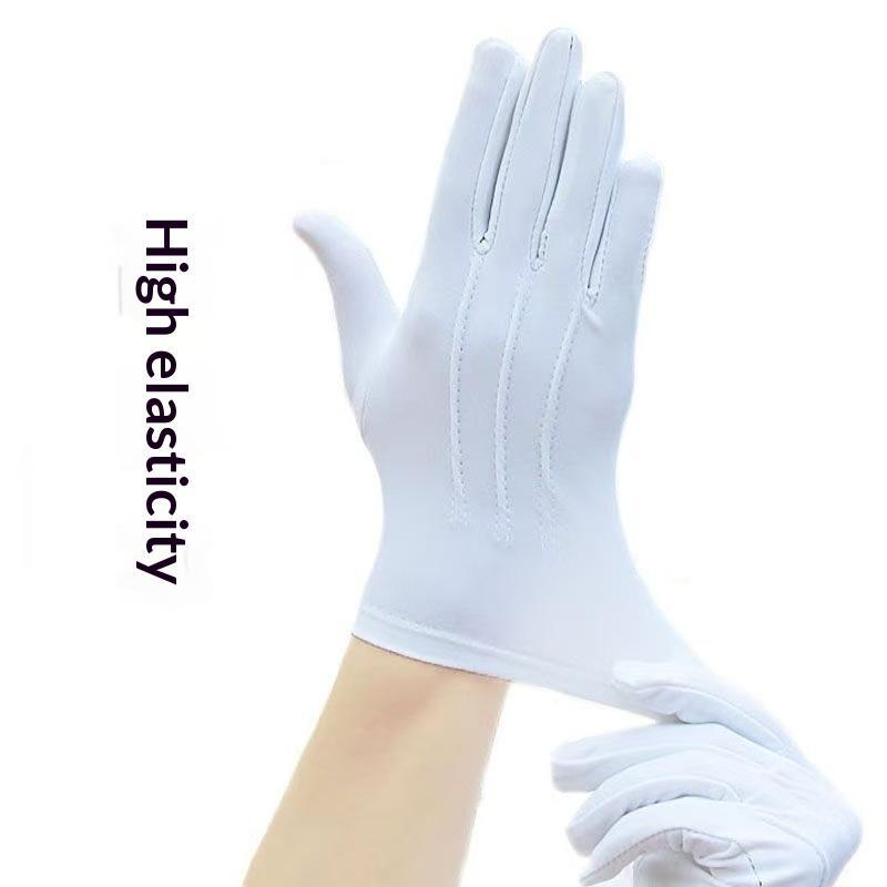 Thin Solid Color Short Gloves High Elastic Spandex Fashion Formal Etiquette for Banquet Prom Stage Performance