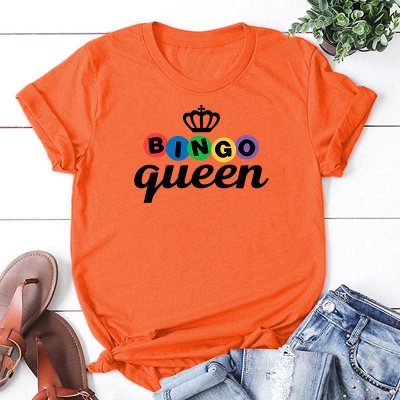 New Bingo Queen Print T Shirts Women Men Casual Round Neck Tees Top Summer Cool Loose Short Sleeve