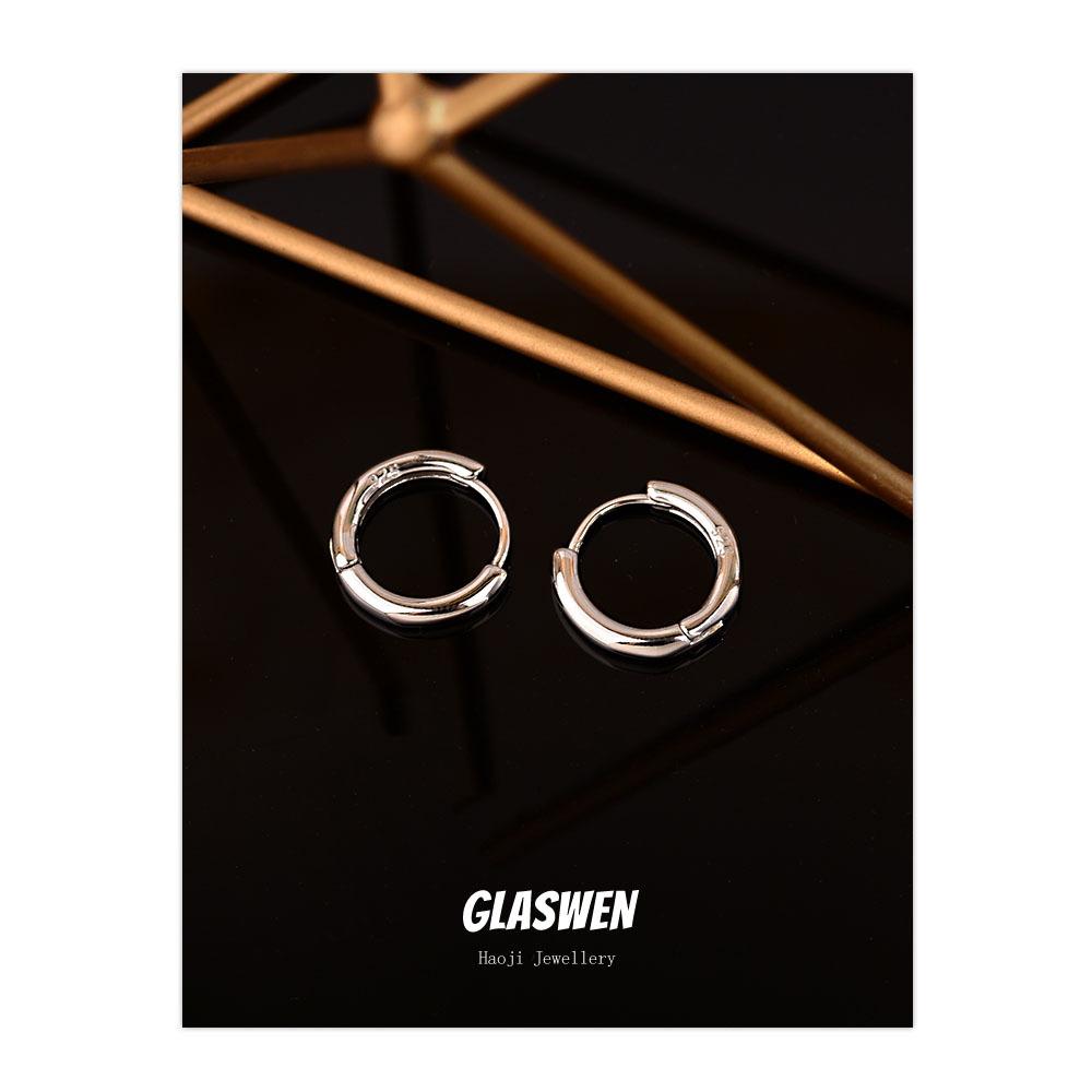 Seiko Niche Design Hip-Hop Earrings Women S Versatile Plain Ring Earrings Earrings Trendy Jewelry