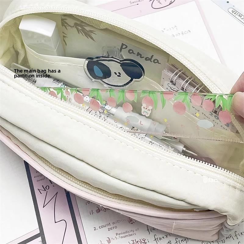 Canvas Pencil Case With Large Capacity For Students And Girls