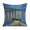 Federa Cuscino Arte Vintage Van Gogh Pittura a Olio Federa Cuscino Decorazione Divano Soggiorno,(7)