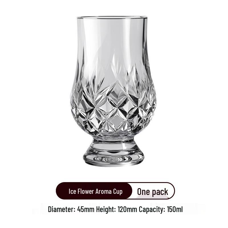 Engraved Thick Glass Tulip Whiskey Tasting Cup