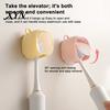 Space Saving Toothbrush Case Cute Bear Wall Mounted Holder with Dustproof Flip Cover, Single Dispenser Storage Organizer, Drill-free Electric/Manual