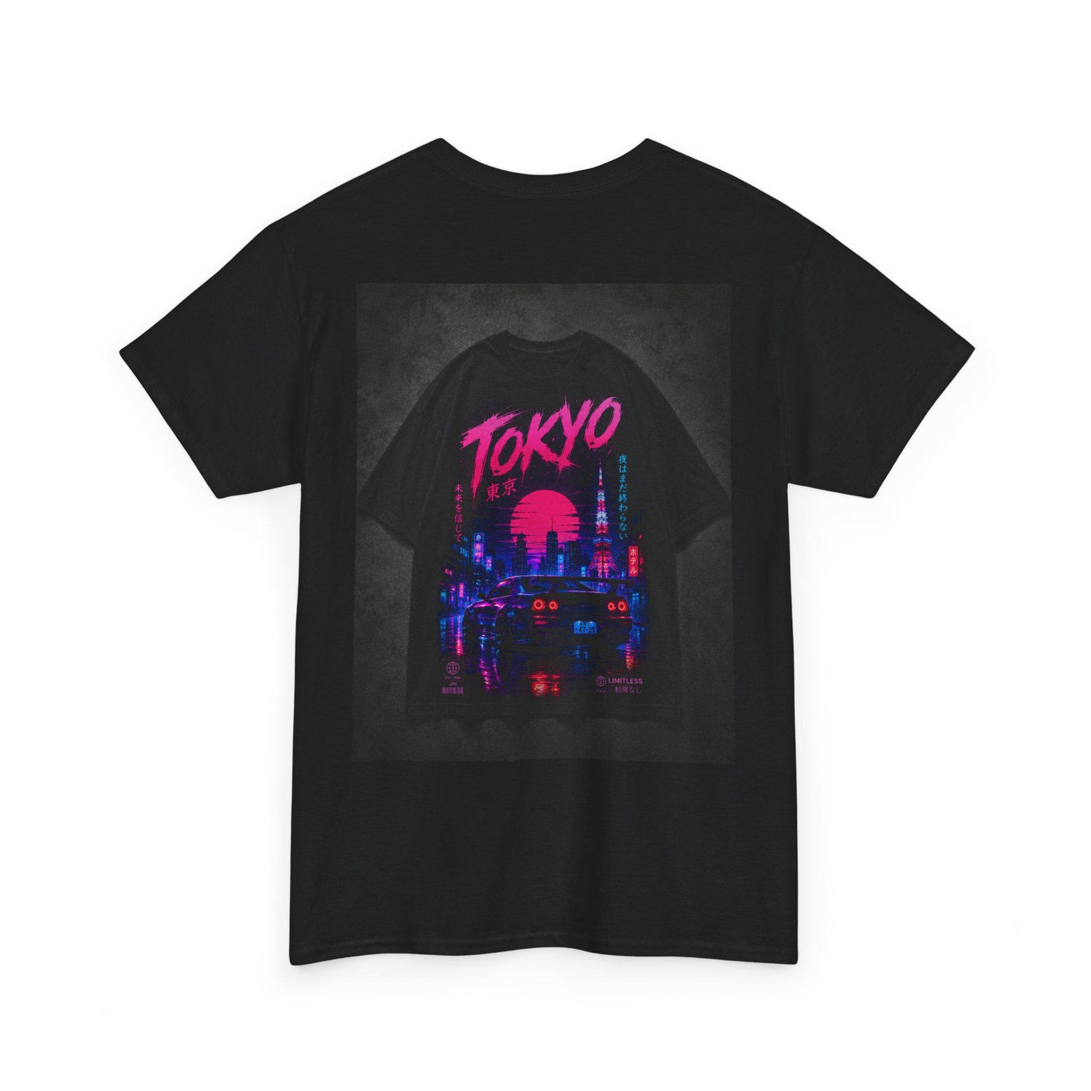 Tokyo Neon Sunset Tee | Retro Cyberpunk City Graphic XL
