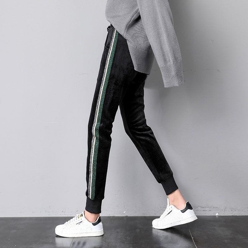 Women's Winter Plus-Size Velvet Harem Pants High-Waist Thick Fleece-Lined Sweatpants