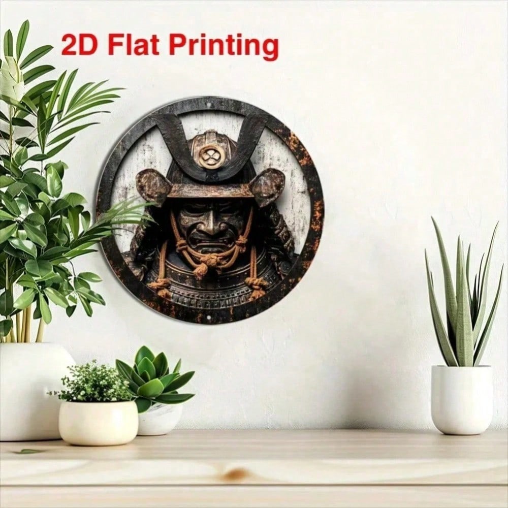 

Vintage Samurai Metal Wall Art Aluminum Retro Sign Home Decor 20x20 різнокольоровий