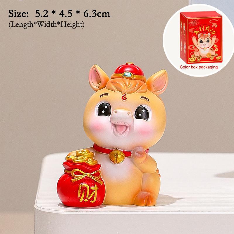 2026 Cute Year Of The Horse Ornament Lucky New Year Horse Toy DIY Desktop Decoration Car Ornament Pony Decor New Year Gift