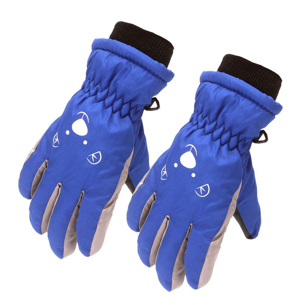 Children Boys Girls Cartoon Cute Non-slip Thick Warm Waterproof Kids Ski Gloves Sports Mittens