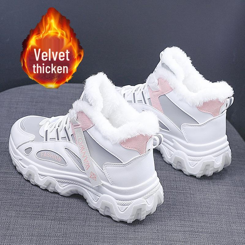 

2024 Women s Fleece-Lined Snow Boots: Stylish, Thickened Martin Ankle Boots for Winter 36