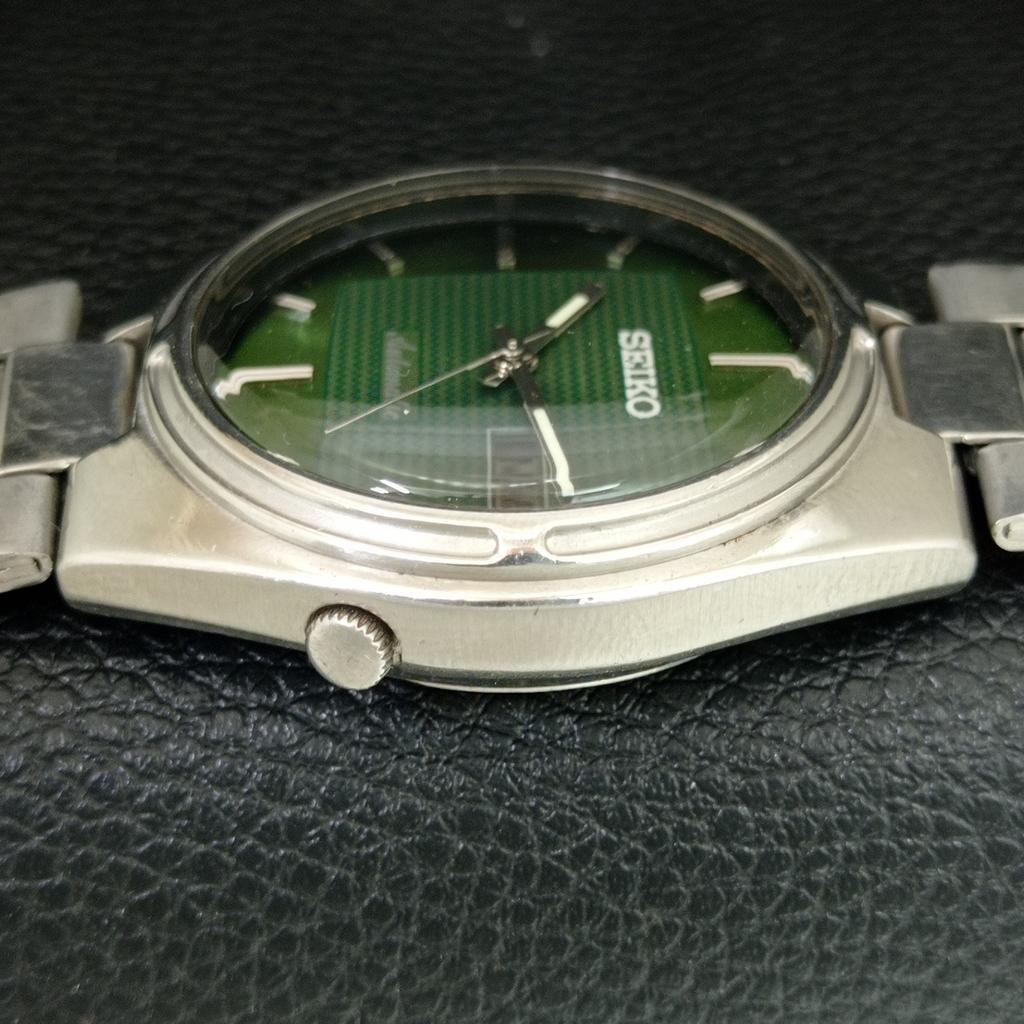 GENUINE VINTAGE SEIKO AUTOMATIC 7009A JAPAN MENS GREEN DIAL WATCH a708597-1