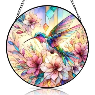Buntglas Kolibri Sonnenfänger Fensterkunst Dekoration für Haus Garten
