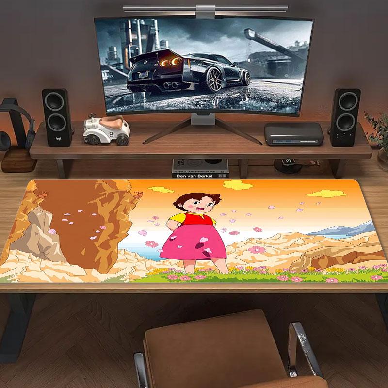 Heidi Alps Cartoon Large Size Mouse Pad Large Gaming Table Cushion Non-slip Laptop Tablet Big Mousepad XXL Mat Mini PC Playmat With Lock Edge