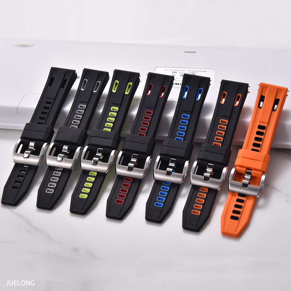STAPELP Silikon-Uhrenarmband Hohe Dichte 20mm 22mm Gummi Zweifarbig Sport Wasserdicht Zweifarbiges Silikon-Uhrenarmband