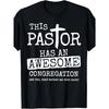 This Pastor Features a Fantastic Congregation On a Black V-Neck T-Shirt - Small Size - Unisex Adults Short-Sleeve Tee Weighing