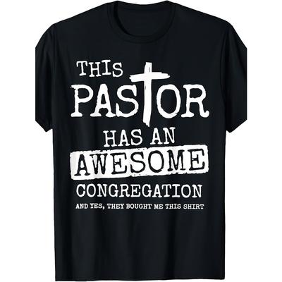 This Pastor Features a Fantastic Congregation On a Black V-Neck T-Shirt - Small Size - Unisex Adults Short-Sleeve Tee Weighing