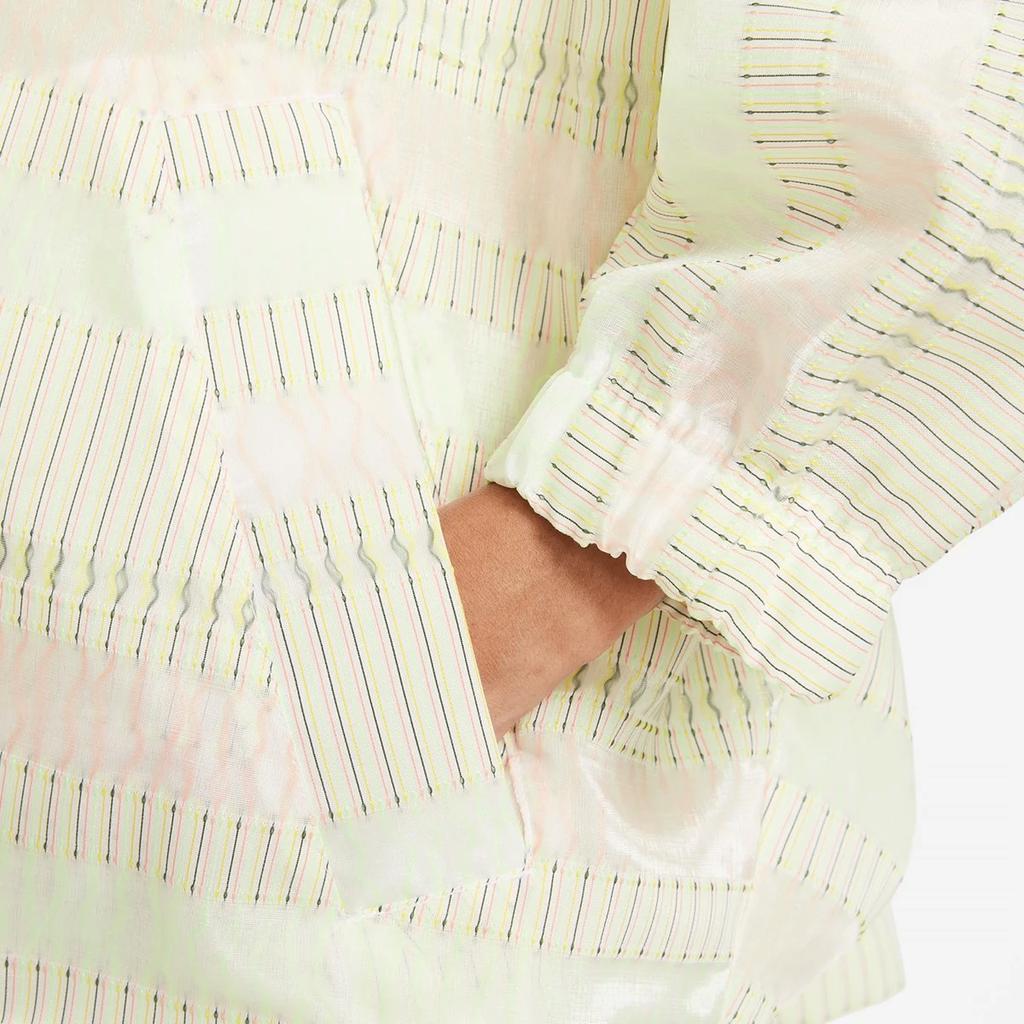 Nike Sportswear Hooded Striped Loose Jacket Women Outerwear Multicolor White CZ9246-902