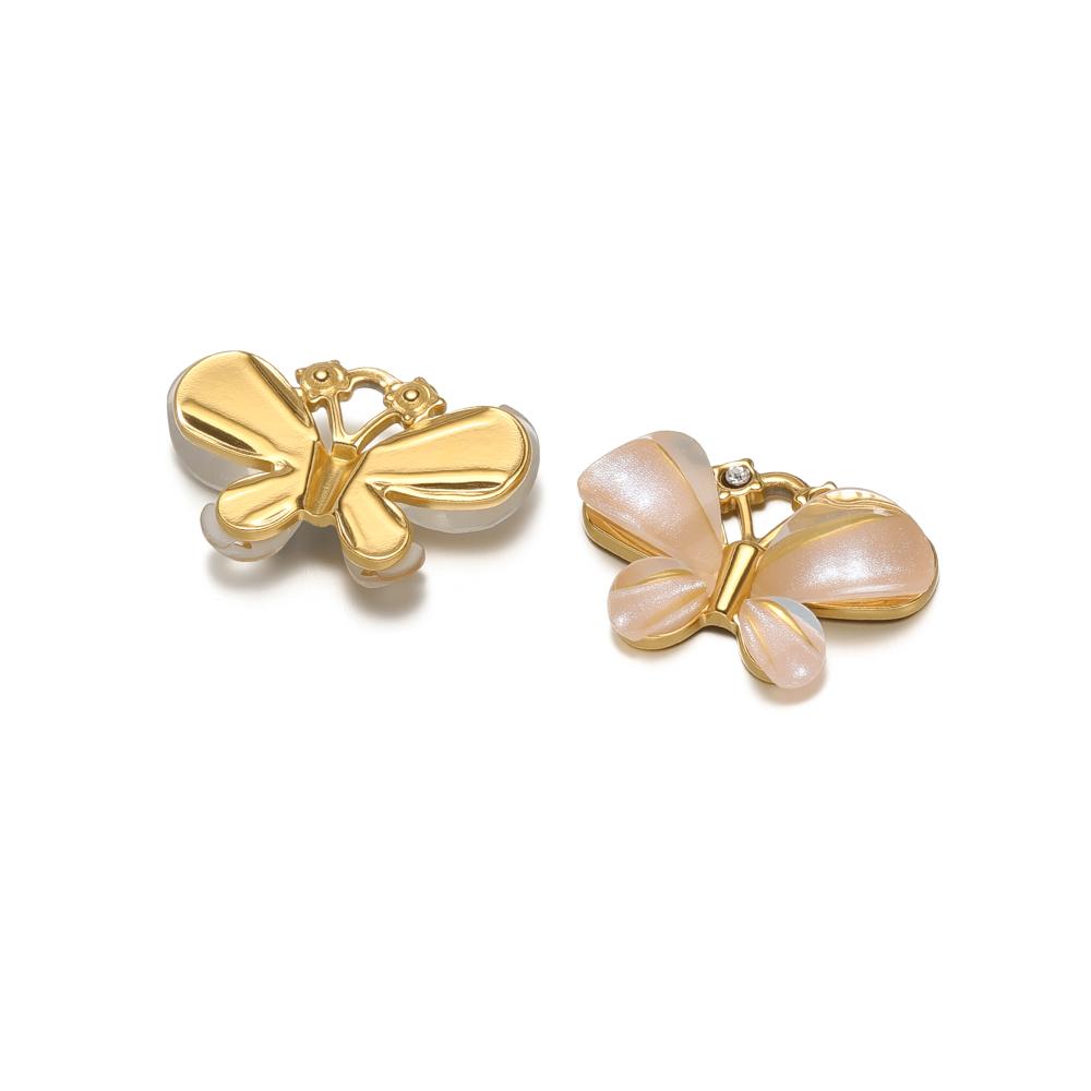 

3pcs Stainless Steel Butterfly Charms Zircon Shell Pendant Children Kids Bracelet Necklace Findings DIY Jewelry Earrings Making