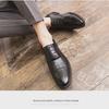2024 Spring & Fall Men's Large-Size Lace-Up Oxford Leather Shoes - Black Professional Office Formal