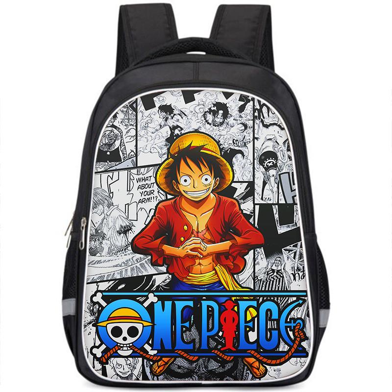 One Piece Luffy Backpack For Kids School Bag Durable Nylon Cartoon Design