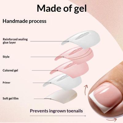 150 Stuks Korte Vierkante Kunstteennageltips Volledige Dekking Naturel Kunstmatige Nep Teennagel Acryl Voetnagel Kunsttip Press-On Teenverlenging