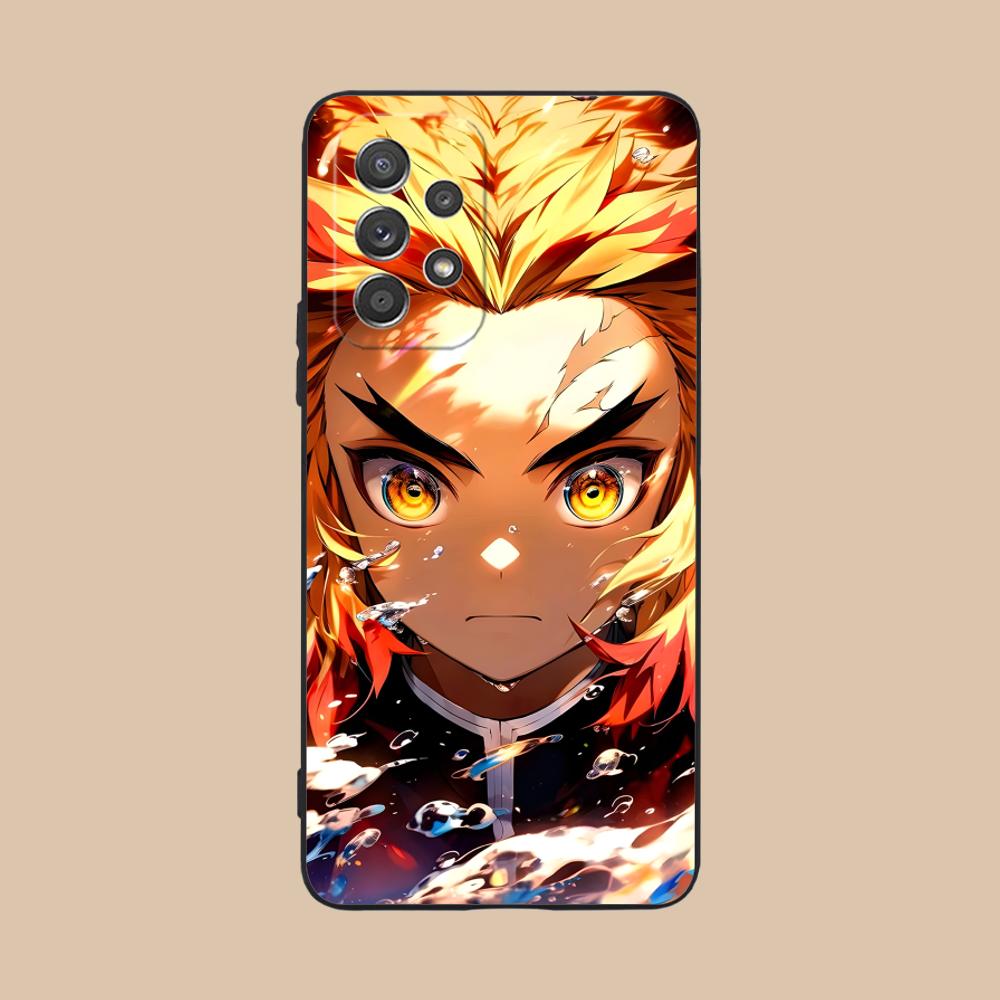 Demon Slayer Rengoku Phone Case for Samsung Galaxy A73 72 71 70 56 55 54 53 52 36 35 34 23 16 15 5G Colour Printing Cover Luxury