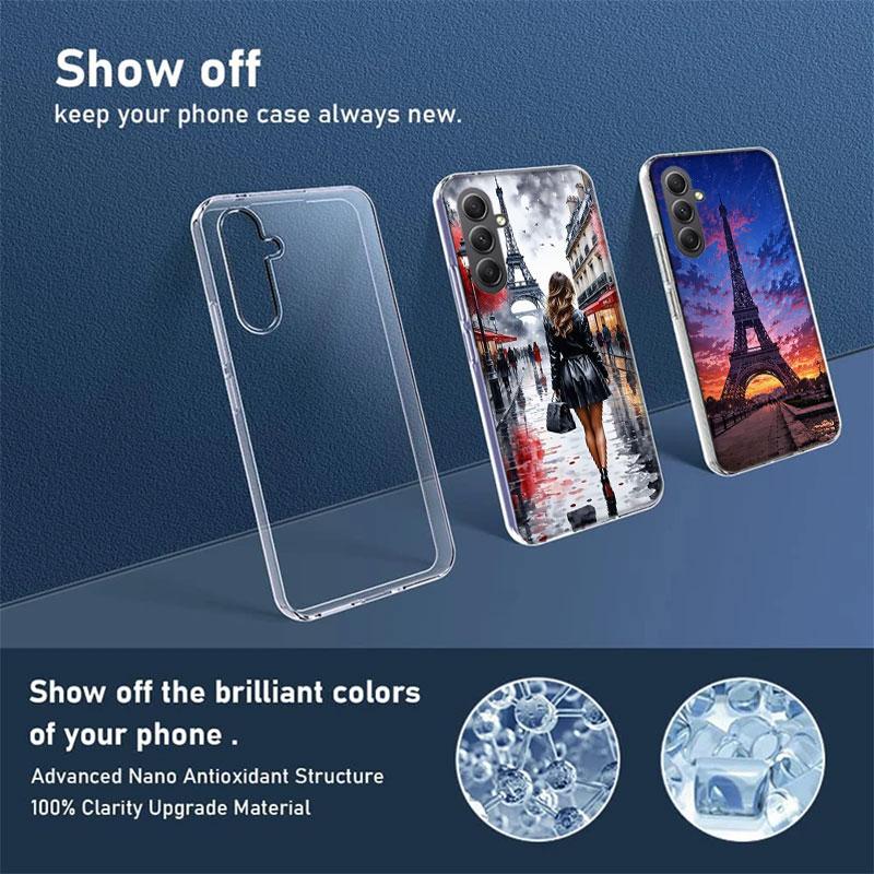Eiffel Tower Art Phone Case for Samsung A16 A26 A36 A56 A17 A37 A57 A07 A06 A02S A03 A04S A05S Galaxy Note 20 10 A50S A71 A51 A3