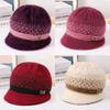 Fashion Outdoor Thickened Fleece Knitted Hat Winter Rabbit Fur Baseball Cap Warm Bow Basin Cap For Middle-Aged And Elderly