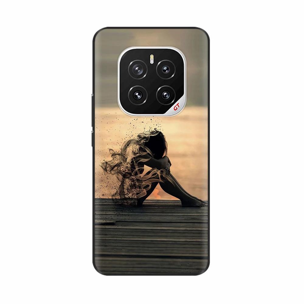 Painted Cover For Honor GT Pro Phone Case for HONOR GTPro Soft Black Silicone Back Cover Shockproof Protective Shell Para Hoesje