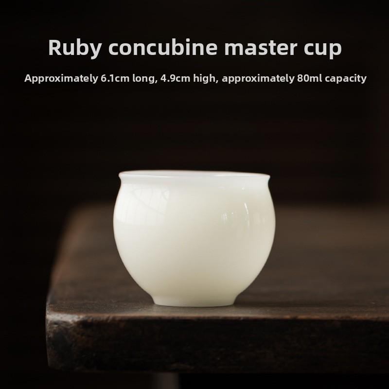 Pure Jade Porcelain Bamboo Joint Teacup Luxury Tea Bowl Water Jug Tea-tasting Smelling Cup Chazhan Master Cups Teaset Ornaments