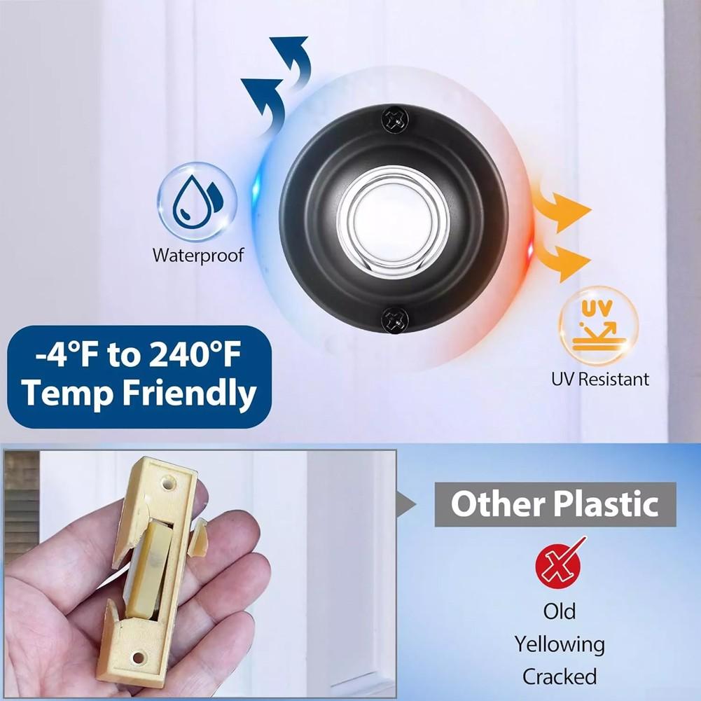 Classic Design Black LED Metal Doorbell Push Button