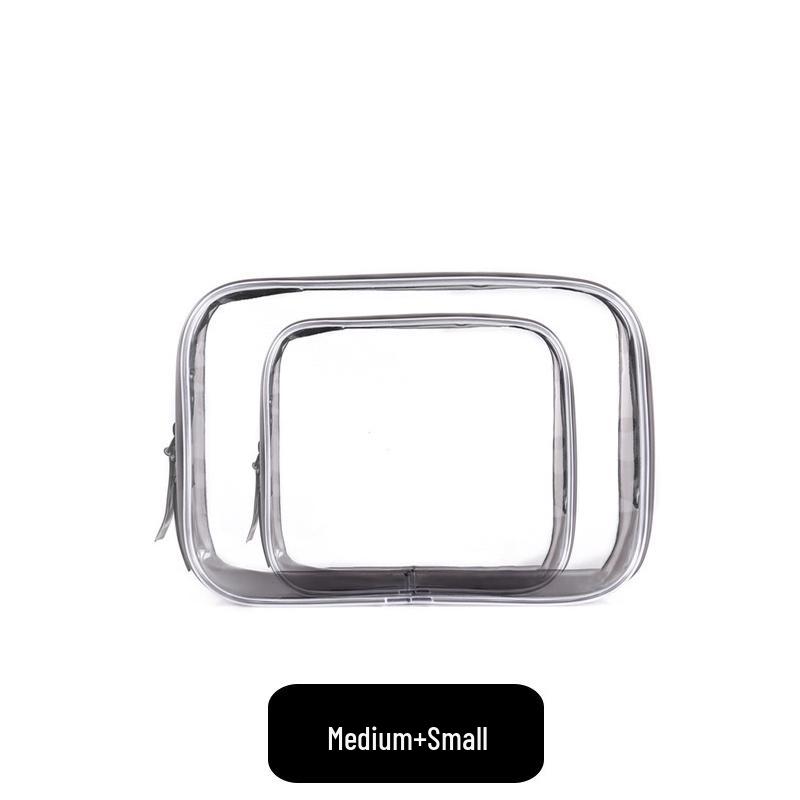 Large Capacity Waterproof Transparent Makeup Bag - Portable Toiletry Organizer for Travel