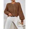 Women S Long Sleeve Crew Neck Knit Pullover Sweater Solid Color Casual Fall Winter