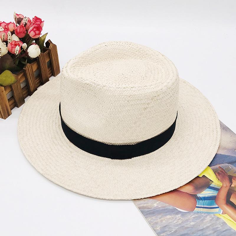 

Panama Model, Brown Silk Straw Hat, Fine-Woven Sunshade, Sunscreen, Short-Brimmed Top Hat, Retro Hand-Woven Top Hat. Adjustable
