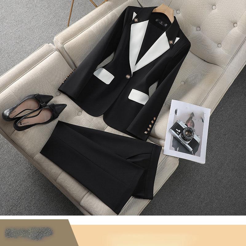 

Костюмный комплект для женщин, весна-лето, профессиональный деловой костюм, легкий, элегантный, из двух частей, комплект брюк M