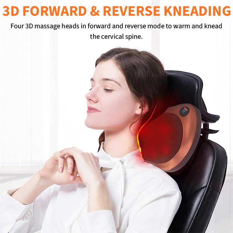 Electric Cervical Massager Neck Stretcher Pulse Hot Compress Vibration Massage Spine Support Massager Neck Traction Relax Pillow
