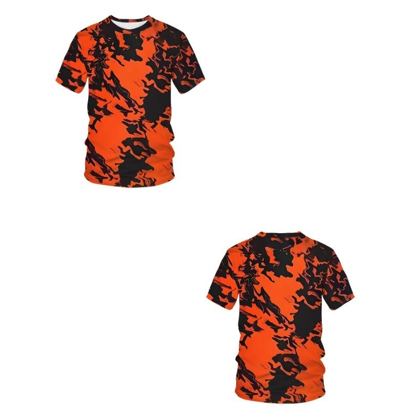 Bold Abstract Splash Tee] Bold Orange Black Abstract Splash XXS