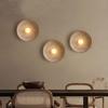 Retro Restaurant Background Wall, Homestay Zen Tea Room Circular Bedside Wall Lamp