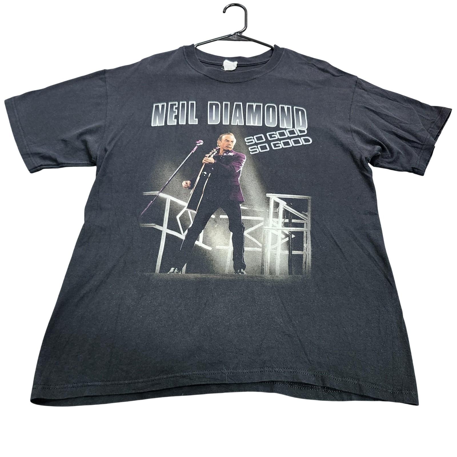 Neil Diamond Shirt Mens Large Black So Good So Good Tour Graphic Tee Anvil Unisex T-Shirt S