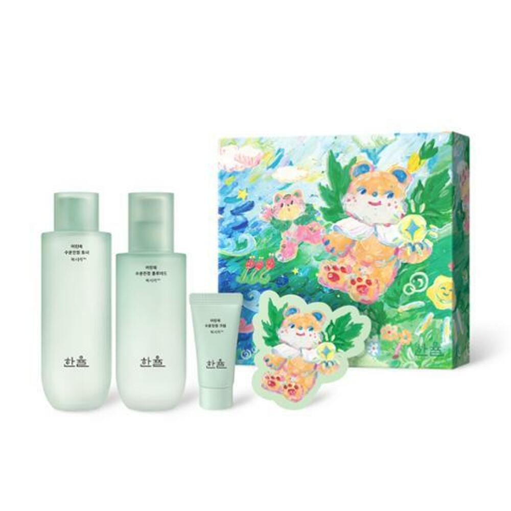Hanyul Set de îngrijire a pielii Pure Artemisia Calming Duo (Toner 150 ml + lichid 125 ml + cremă 15 ml + tampoane de bumbac 20 buc + card)