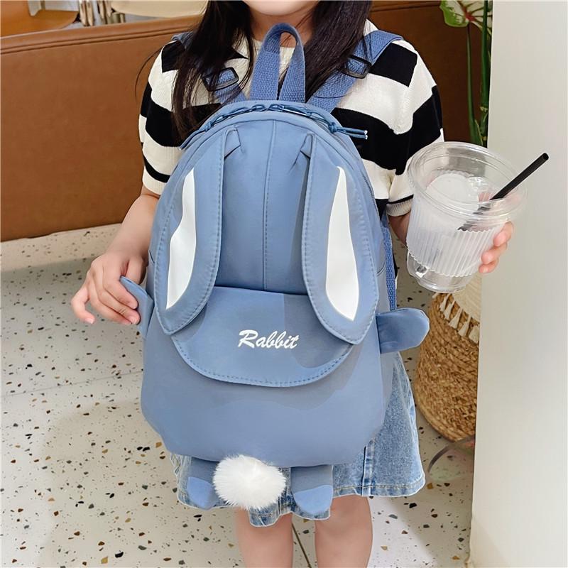 Girls' Cute Rabbit Backpack - Korean Style, Double Shoulder School Bag