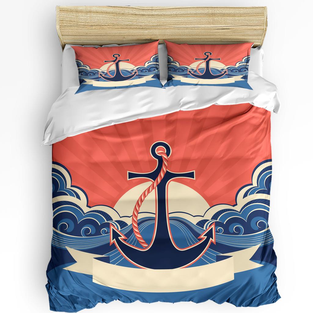 Wave Sailing Octopus And Whale 3pcs Bedding Set For Bedroom Double Bed Home Textile Duvet Cover Quilt Cover Pillowcase