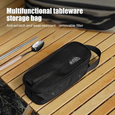 Aufbewahrungstasche für Outdoor-Besteck mit herausnehmbarem Abtropfnetz Wasserdicht Tragbar Reise Camping