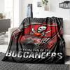 Name Custom Tampa Bay Buccaneers Logo Print Flannel Blanket High Quality Warm Comfortable Cover for All Seasons Perfect for Gifts Home Decor