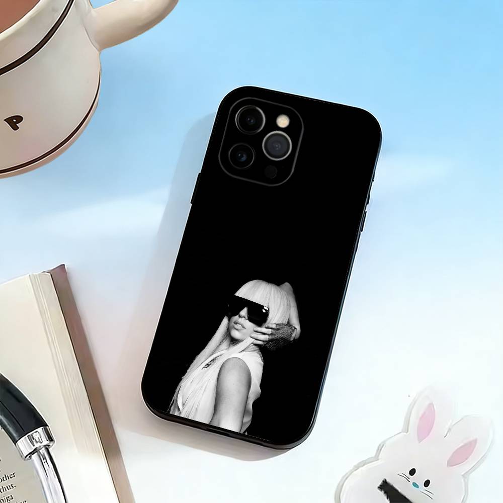 D-Talented Singer Lady Gaga Phone Case For iPhone 17,16,15,14,13,12,11 Plus,Pro Max,XS,Soft Silicone Black Cover