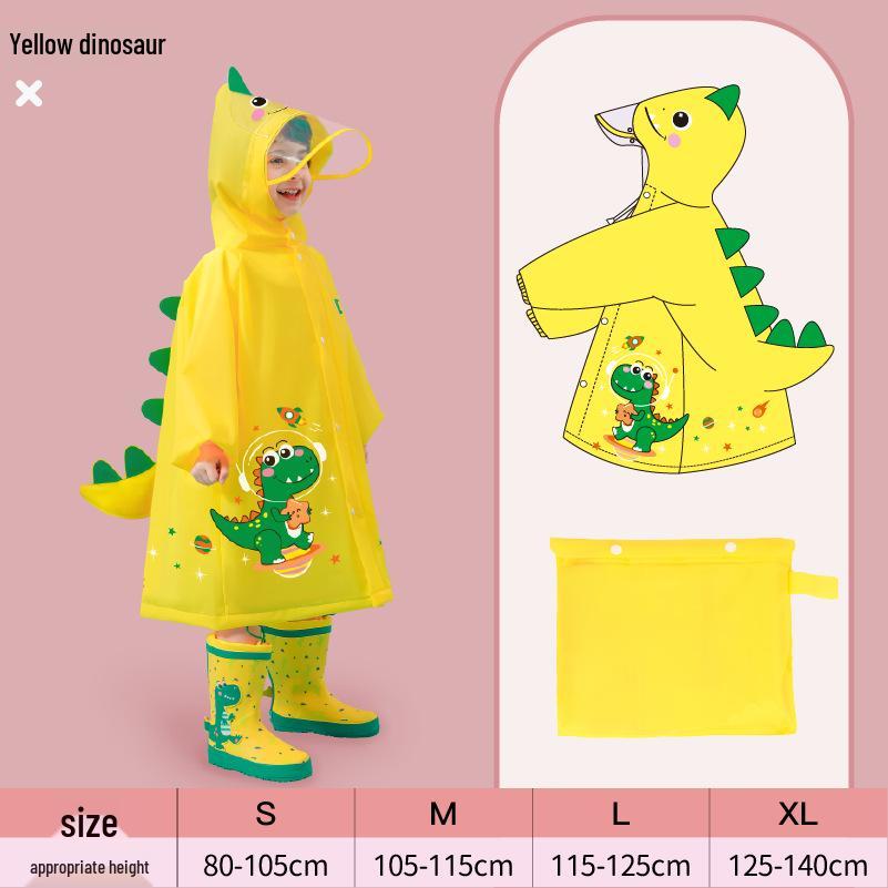 Kids' Cartoon Raincoat for Toddlers & Students - Waterproof Rain Cape with Seat Cover