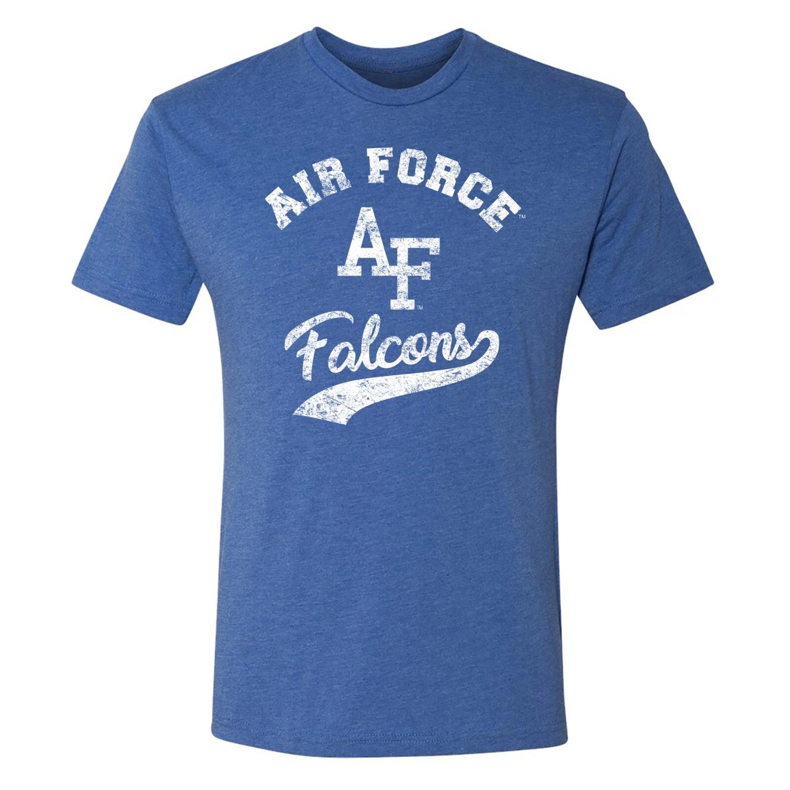 Air Force Academy Falcons Retro Script Premium Triblend T-Shirt - Vintage Royal S