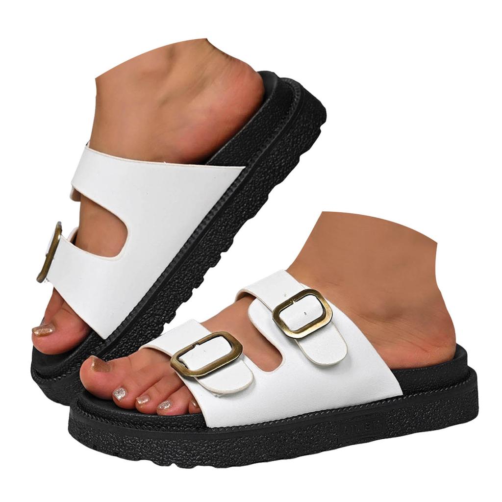 Sandals For Women Size Thick Soled One Strap Women'S Outdoor Fashionable Casual Hollow Open Heel Beach Fish Sandals For Woman