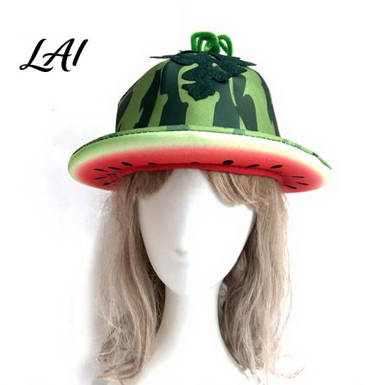 Versatile Elastic Fit Hat Watermelon Party Hat Wide Brim Sun Visor for Costume Parties Soft Lightweight Unisex Headwear Summer Beach Halloween