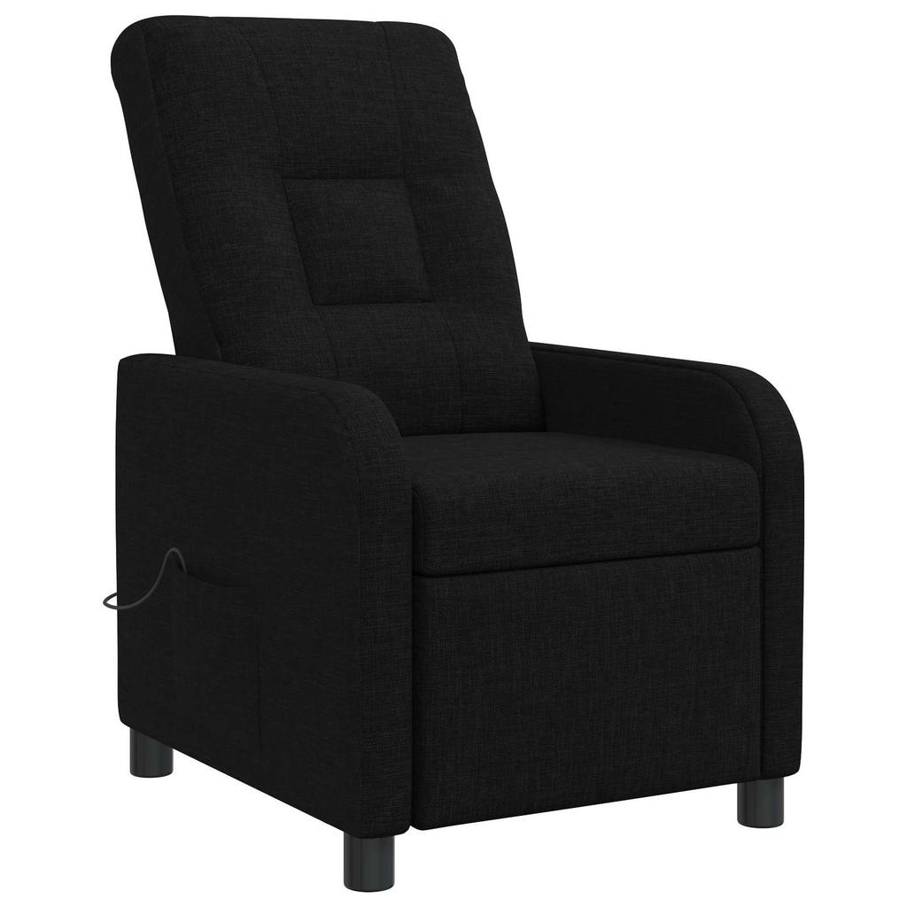 Massage Recliner Chair Black Fabric