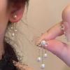 S silver needle zircon pearl earrings women's niche butterfly stud earrings versatile temperament earrings